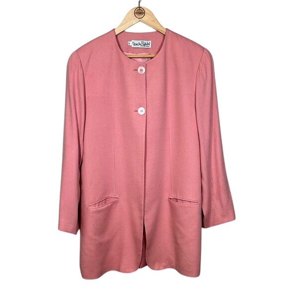 Diane Von Furstenberg Women’s Vintage Wool Blazer Union Made In USA Pink Size 12 - Picture 1 of 10